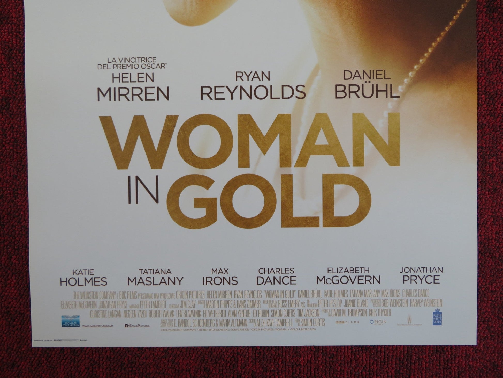 WOMAN IN GOLD ITALIAN LOCANDINA POSTER HELEN MIRREN RYAN REYNOLDS 2015 Rendezvous Cinema Movie posters