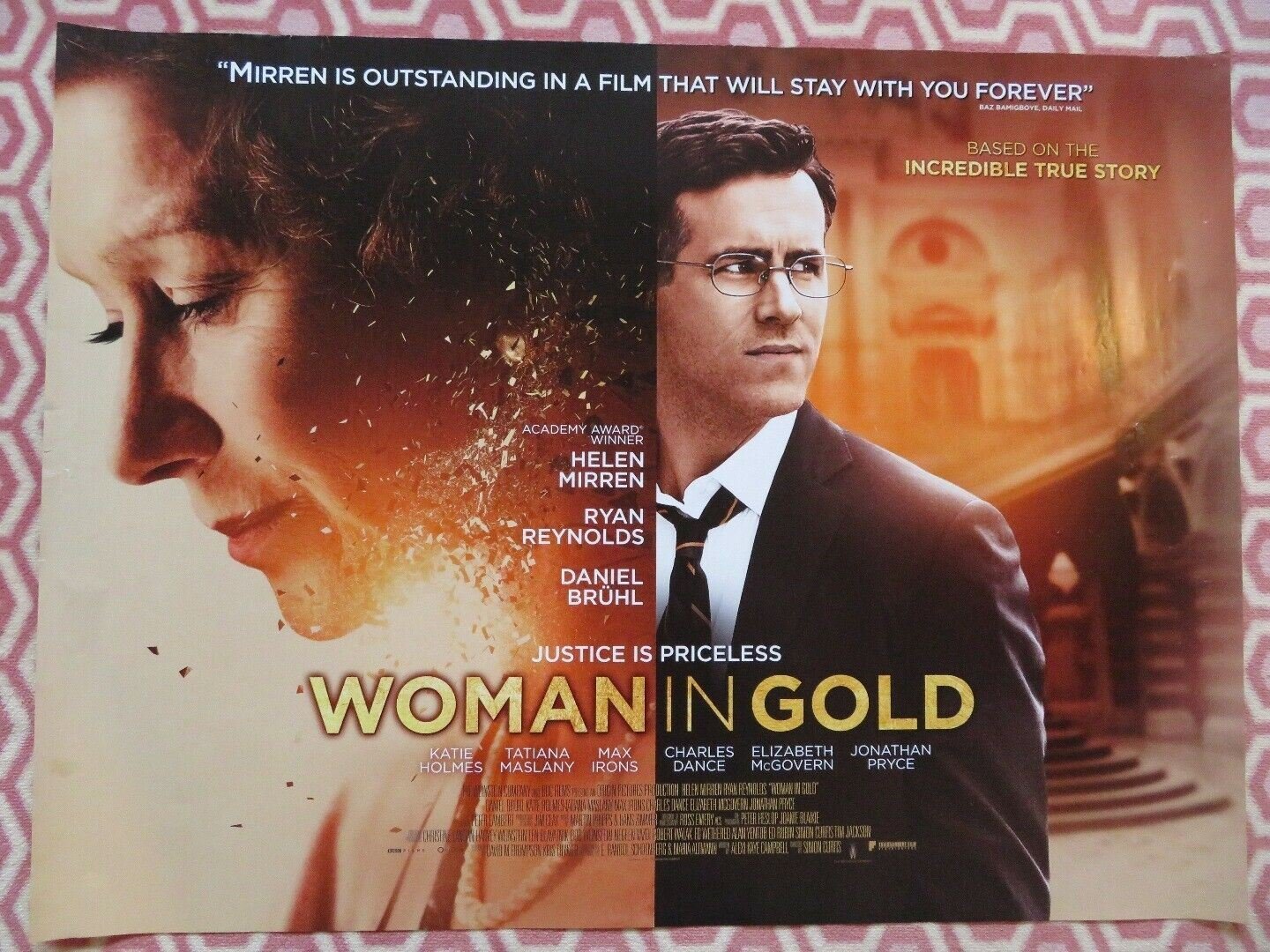 WOMAN IN GOLD QUAD (30"x 40") ROLLED POSTER HELEN MIRREN RYAN REYNOLDS 2015 Rendezvous Cinema Movie posters