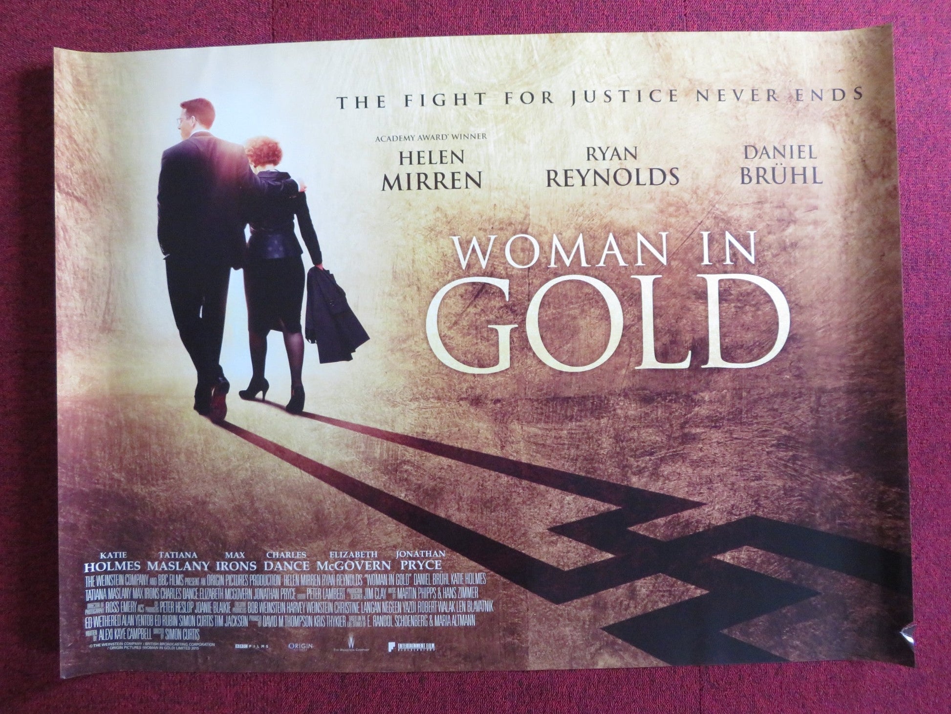 WOMAN IN GOLD UK QUAD (30"x 40") ROLLED POSTER HELEN MIRREN RYAN REYNOLDS 2015 Rendezvous Cinema Movie posters