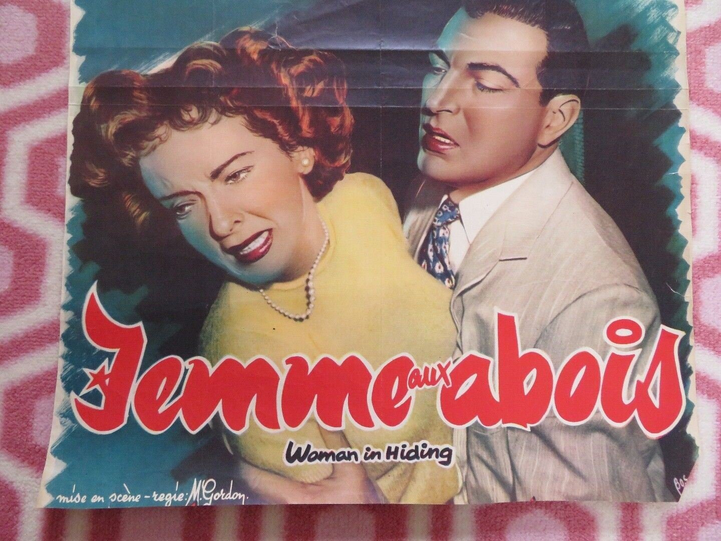 WOMAN IN HIDING BELGIUM (16.5"x 13.5) POSTER IDA LUPINO HOWARD DUFF 1950 - Rendezvous Cinema