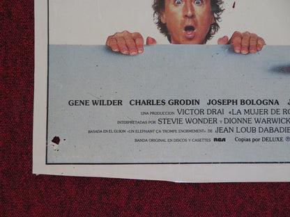WOMAN IN RED FOLDED SPANISH POSTER GENE WILDER KELLY LE BROCK 1984 Rendezvous Cinema Movie posters