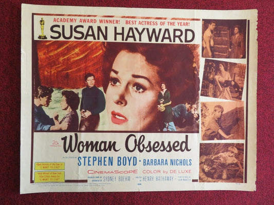 WOMAN OBSESSED US HALF SHEET (22"x 28") POSTER SUSAN HAYWARD 1959 Movie posters