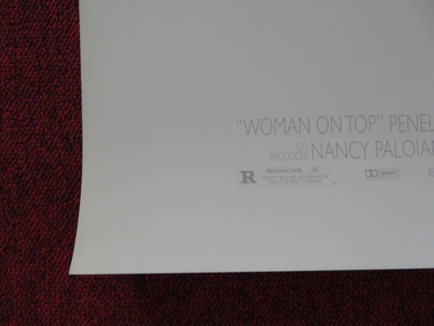 WOMAN ON TOP US ONE SHEET ROLLED POSTER PENELOPE CRUZ 2000 Movie posters