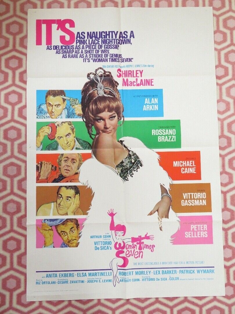 WOMAN TIMES SEVEN US ONE SHEET POSTER SHIRLEY MACLAINE MICHAEL CAINE 1967 Movie posters