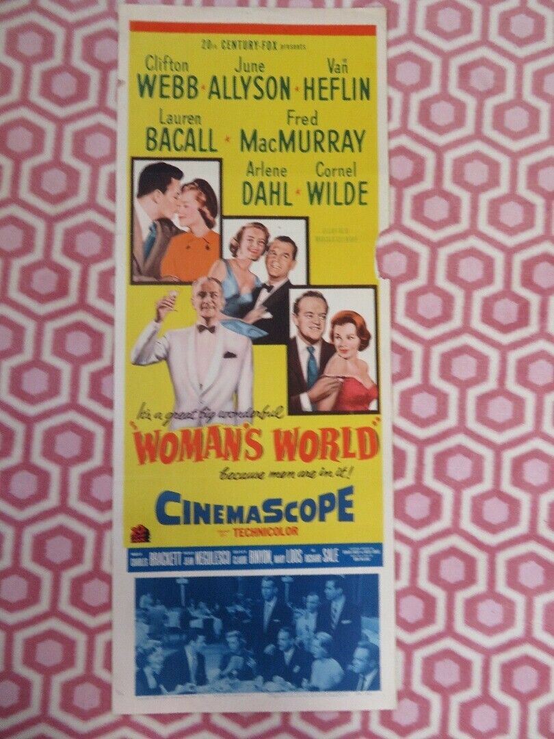 WOMAN'S WORLD US INSERT (14"x 36") POSTER CLIFTON WEBB JUNE ALLYSON VAN HEFLIN Rendezvous Cinema Movie posters