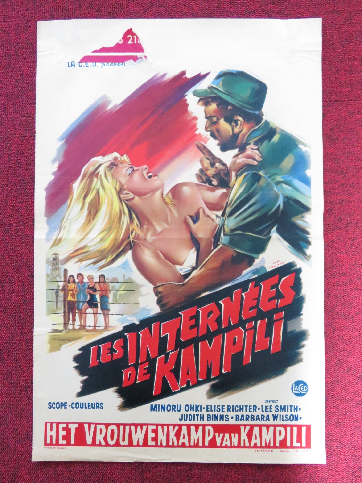 WOMEN BEHIND BARBED WIRE BELGIUM POSTER MINORU OHKI ELISE RICHTER 1960 Rendezvous Cinema Movie posters