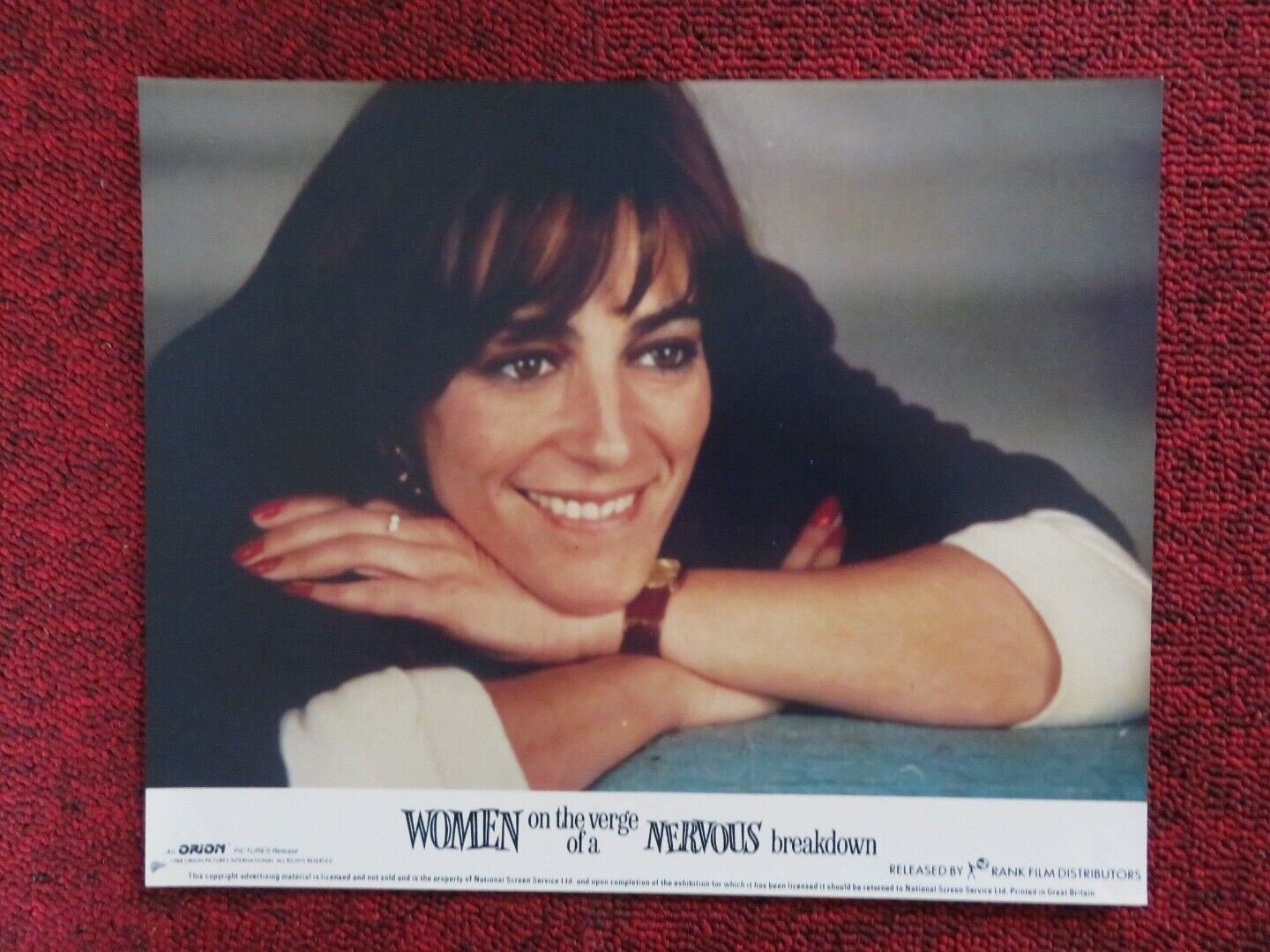WOMEN ON THE VERGE OF A NERVOUS BREAKDOWN - D LOBBY CARD CARMEN MAURA 1988 Movie posters
