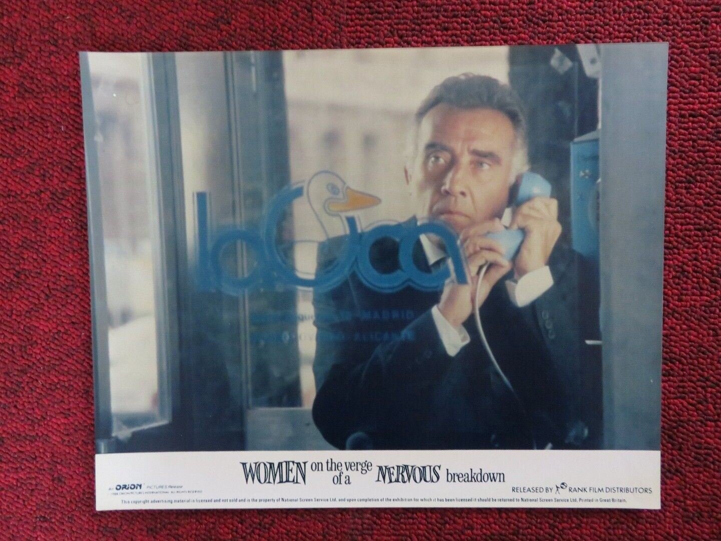 WOMEN ON THE VERGE OF A NERVOUS BREAKDOWN - G LOBBY CARD FERNANDO GUILLEN 1988 Movie posters