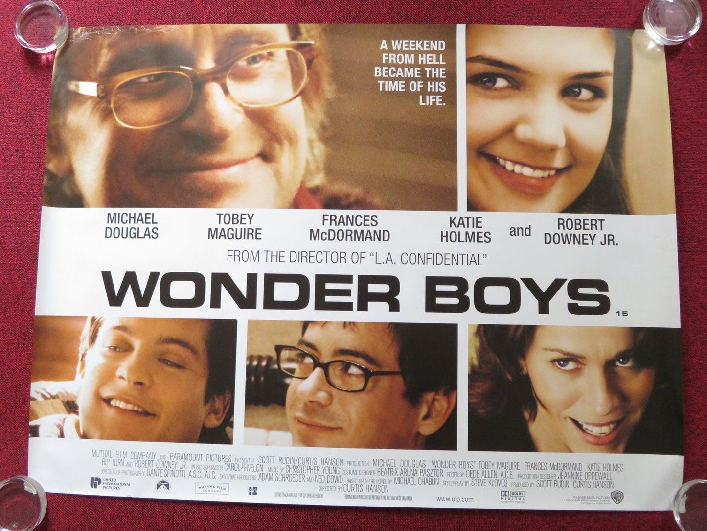 WONDER BOYS UK QUAD (30"x 40") ROLLED POSTER MICHAEL DOUGLAS TOBEY MAGUIRE 2000 Rendezvous Cinema Movie posters