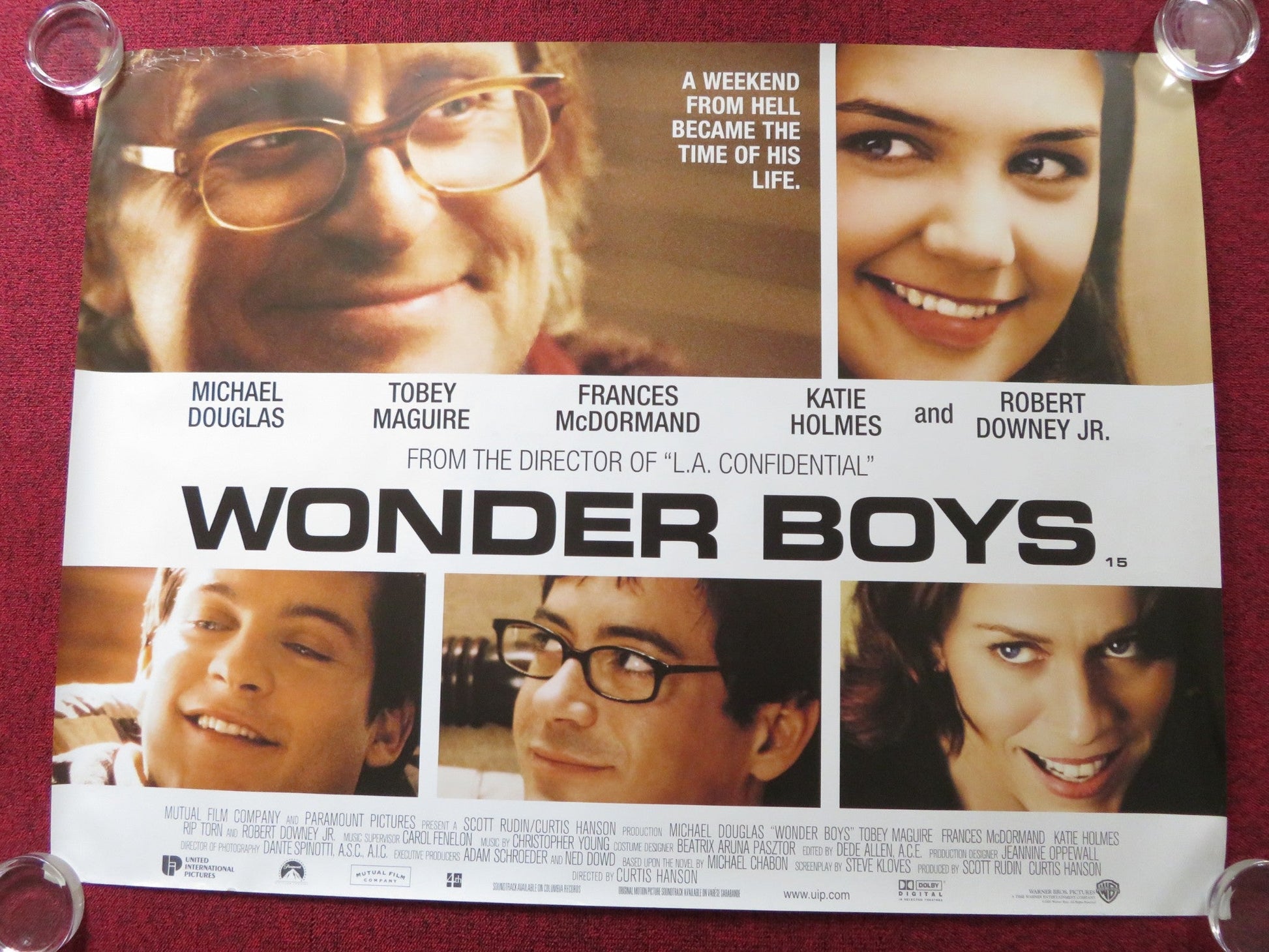 WONDER BOYS UK QUAD (30"x 40") ROLLED POSTER MICHAEL DOUGLAS TOBEY MAGUIRE 2000 Rendezvous Cinema Movie posters