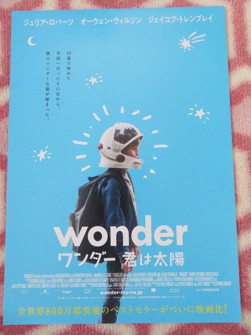 WONDER JAPANESE CHIRASHI (B5) POSTER OWEN WILSON JACOB TREMBLAY 2017 Movie posters