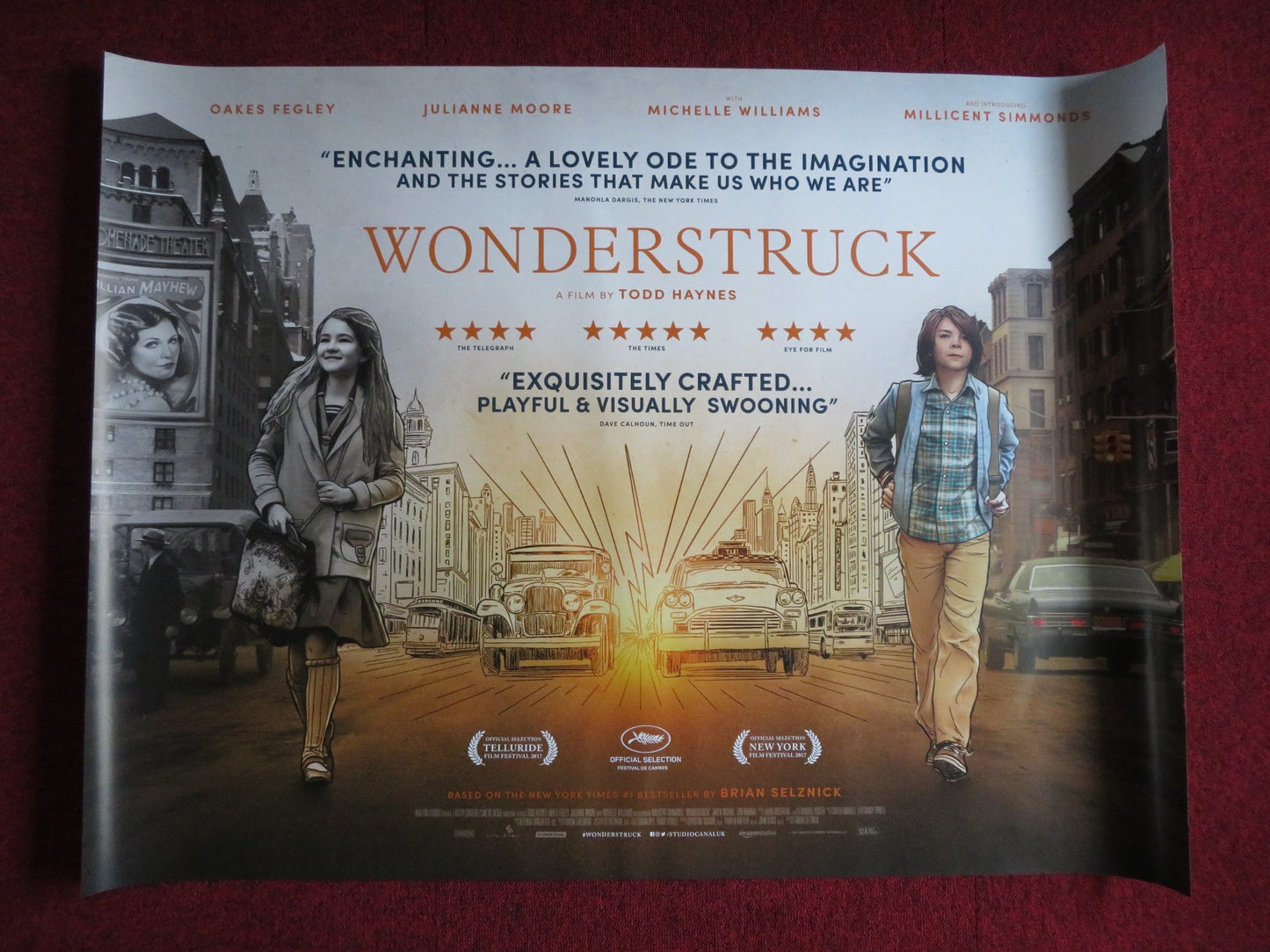 WONDERSTRUCK UK QUAD (30"x 40") ROLLED POSTER JULIANNE MOORE 2017 Rendezvous Cinema Movie posters