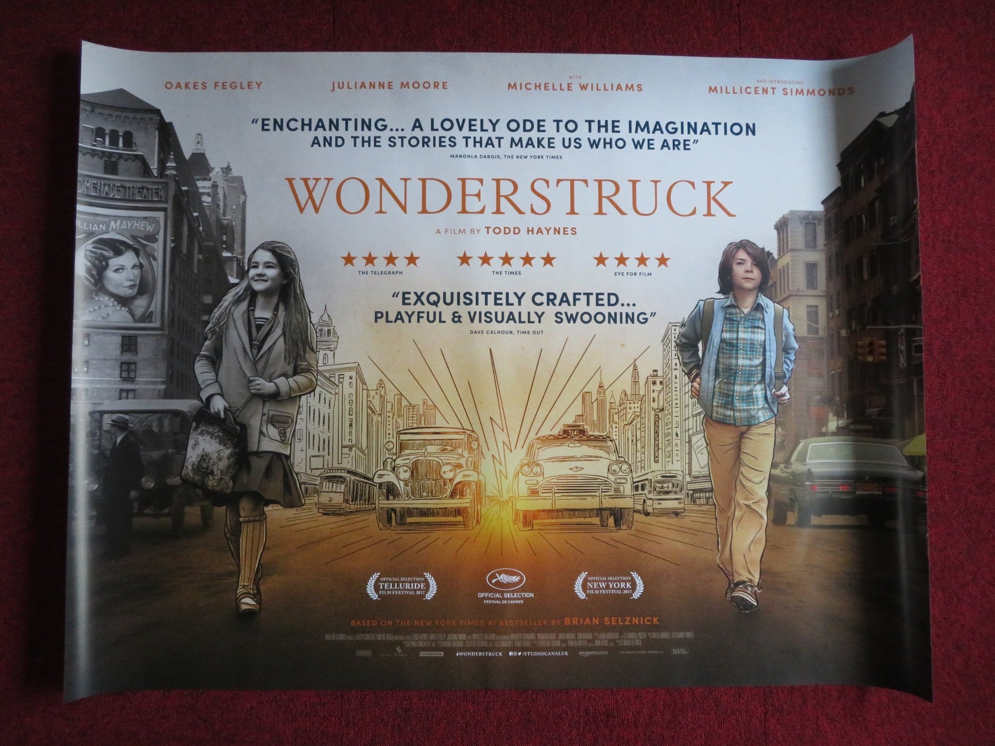 WONDERSTRUCK UK QUAD (30"x 40") ROLLED POSTER JULIANNE MOORE 2017 Rendezvous Cinema Movie posters