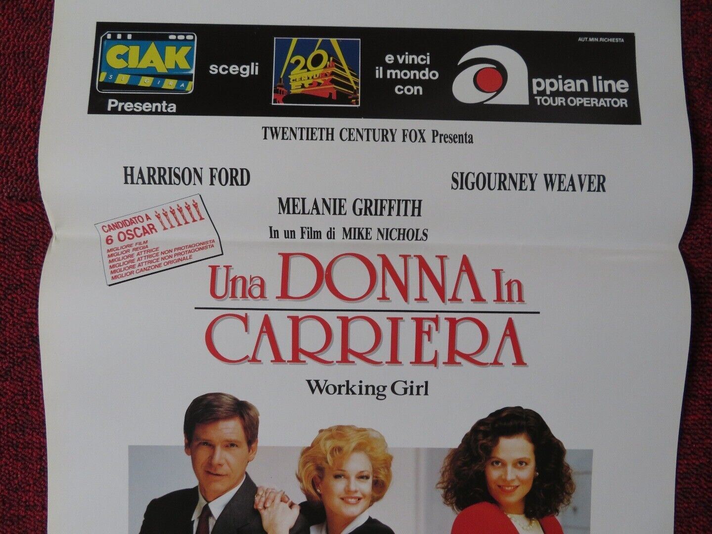 WORKING GIRL ITALIAN LOCANDINA (27.5"x13") POSTER HARRISON FORD 1988 - Rendezvous Cinema
