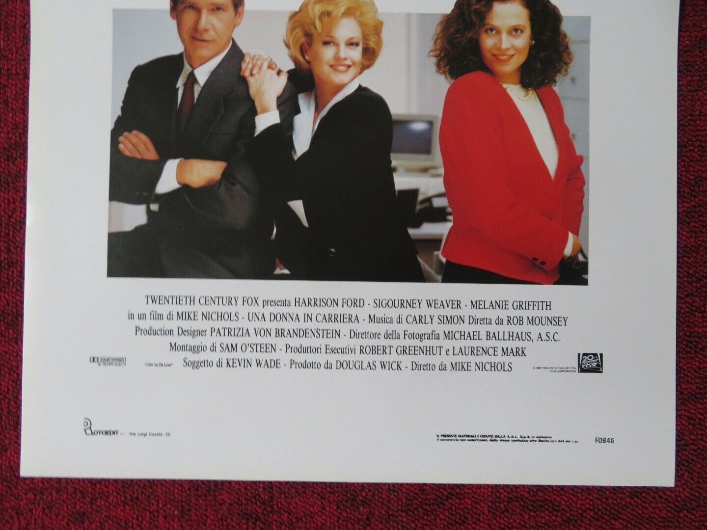 WORKING GIRL ITALIAN LOCANDINA (27.5"x13") POSTER HARRISON FORD 1988 - Rendezvous Cinema