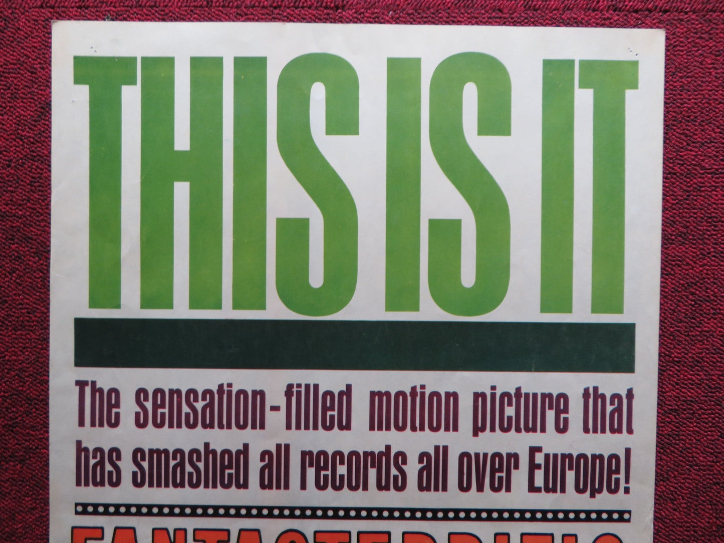 WORLD BY NIGHT US INSERT (14"x 36") POSTER LUIGI VANZI 1961 Rendezvous Cinema Movie posters