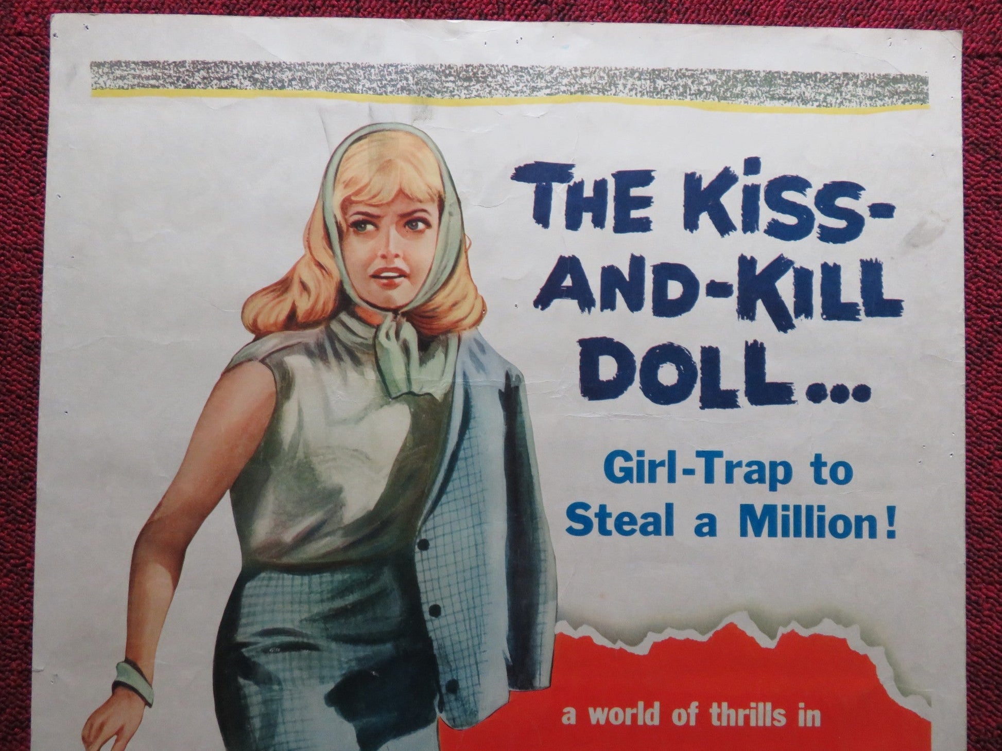 WORLD IN MY POCKET US INSERT (14"x 36") POSTER ROD STEIGER NADJA TILLER 1962 Rendezvous Cinema Movie posters