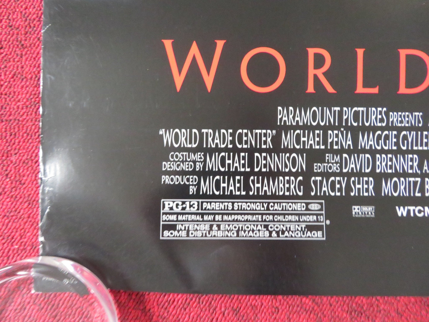 WORLD TRADE CENTER US ONE SHEET ROLLED POSTER NICOLAS CAGE MARIA BELLO 2006 Rendezvous Cinema Movie posters