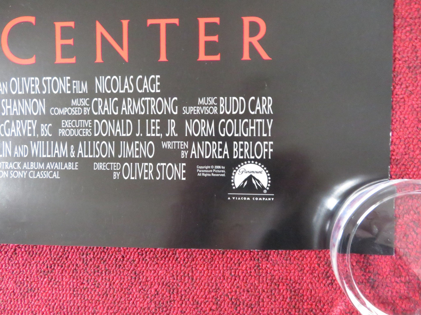 WORLD TRADE CENTER US ONE SHEET ROLLED POSTER NICOLAS CAGE MARIA BELLO 2006 Rendezvous Cinema Movie posters