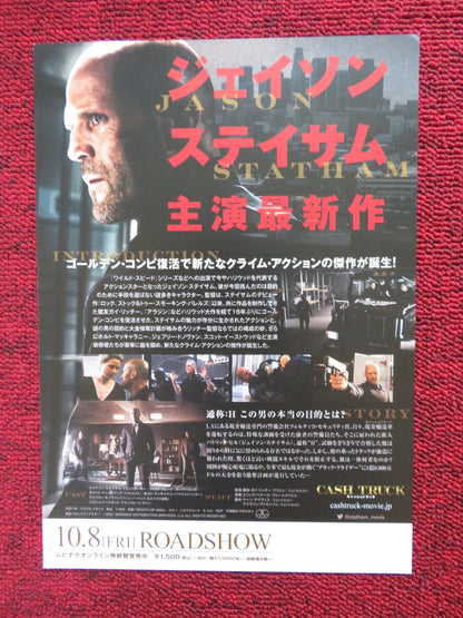 WRATH OF MAN JAPANESE CHIRASHI (B5) POSTER GUY RICHIE JASON STATHAM 2021 Rendezvous Cinema Movie posters