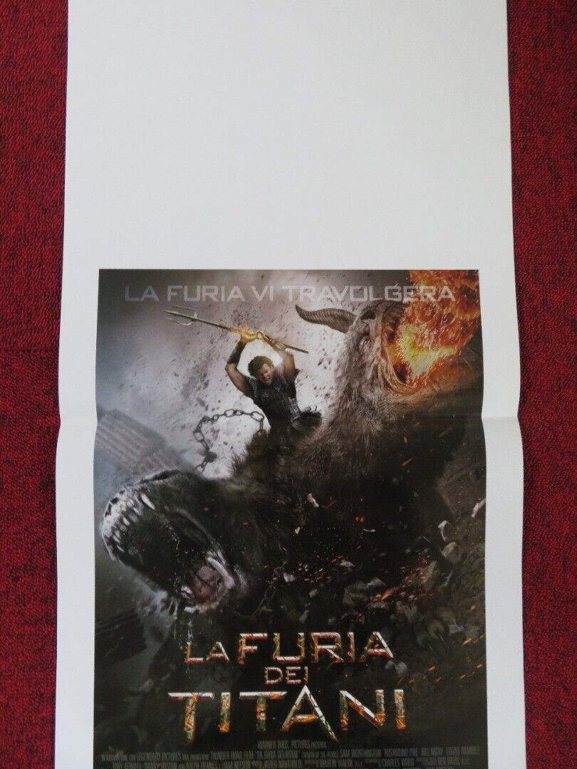 WRATH OF THE TITANS ITALIAN LOCANDINA (27.5"x13") POSTER SAM WORTHINGTON 2012 Movie posters