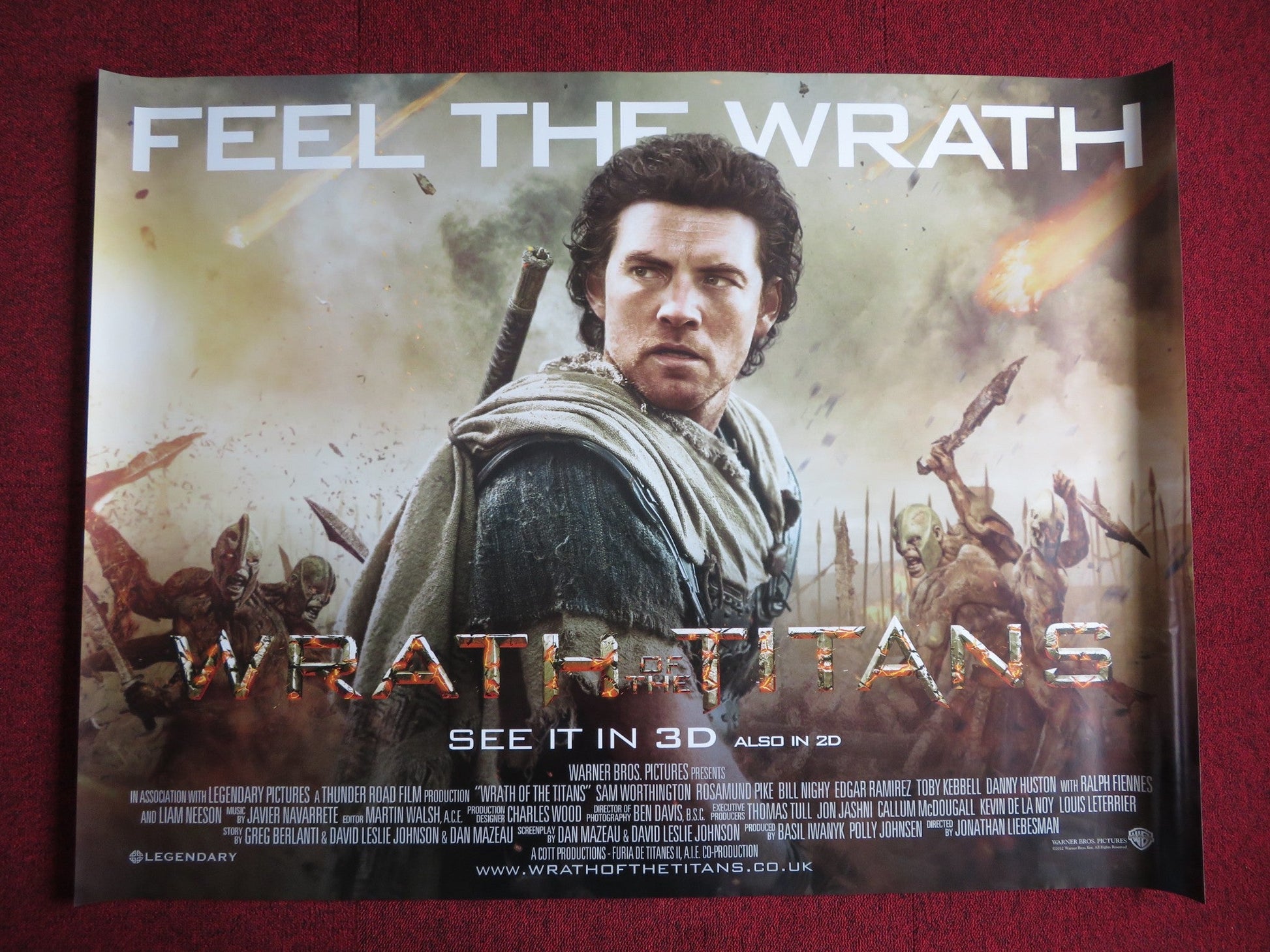 WRATH OF THE TITANS UK QUAD (30"x 40") ROLLED POSTER SAM WORTHINGTON 2012 Rendezvous Cinema Movie posters