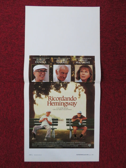 WRESTLING ERNEST HEMINGWAY ITALIAN LOCANDINA POSTER ROBERT DUVALL R. HARRIS 1994 Rendezvous Cinema Movie posters