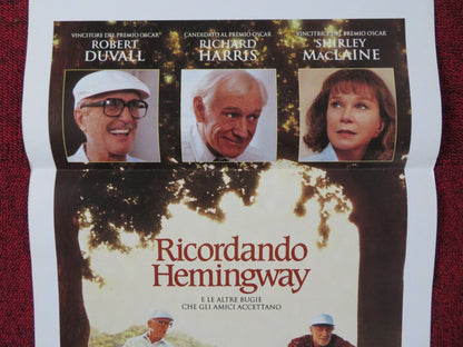 WRESTLING ERNEST HEMINGWAY ITALIAN LOCANDINA POSTER ROBERT DUVALL R. HARRIS 1994 Rendezvous Cinema Movie posters