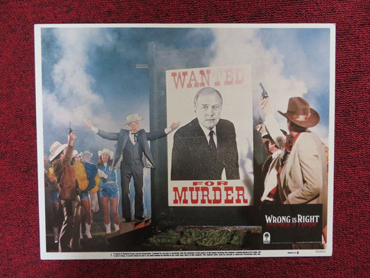 WRONG IS RIGHT - 1 US LOBBY CARD GEORGE GRIZZARD LESLIE NIELSEN 1982 Movie posters