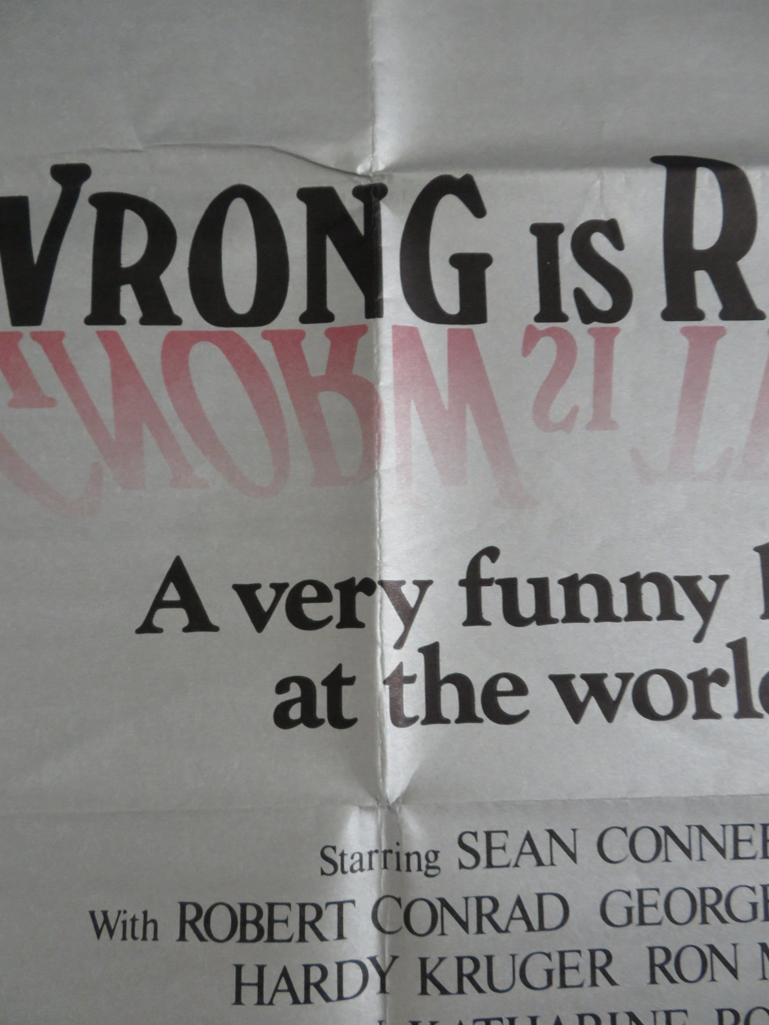 WRONG IS RIGHT US SUBWAY POSTER SEAN CONNERY 1982 Rendezvous Cinema Movie posters