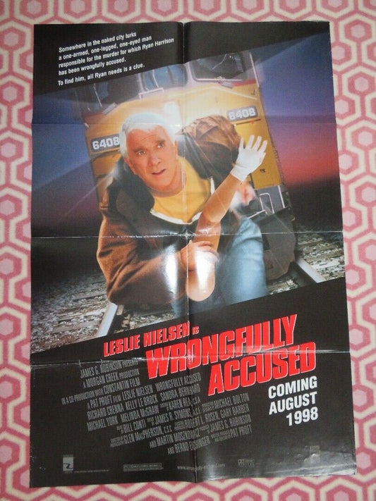 WRONGFULLY ACCUSED FOLDED US ONE SHEET POSTER LESLIE NIELSON KELLY LEBROCK 1998 Movie posters