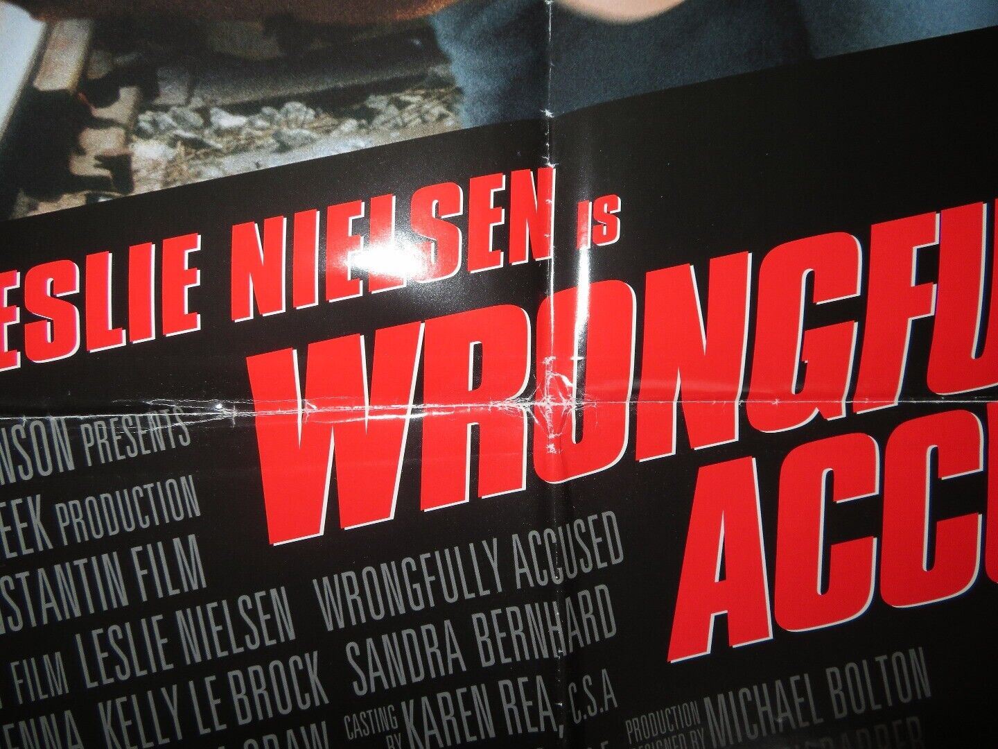 WRONGFULLY ACCUSED FOLDED US ONE SHEET POSTER LESLIE NIELSON KELLY LEBROCK 1998 Movie posters