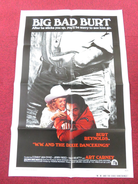 W.W. AND THE DIXIE DANCEKINGS - STYLE C FOLDED US ONE SHEET POSTER REYNOLDS 1975 Rendezvous Cinema Movie posters