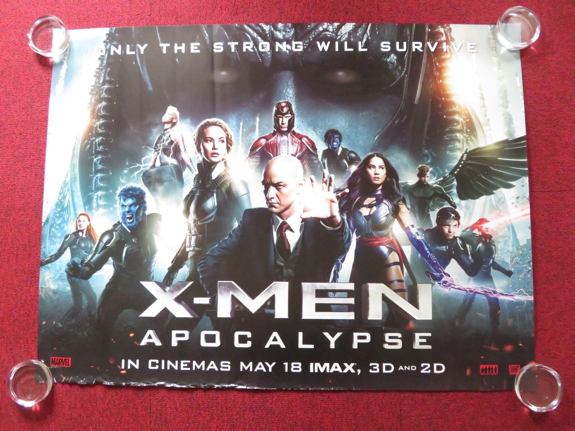 X - MEN: APOCALYPSE UK QUAD (30"x 40") ROLLED POSTER JAMES MCAVOY FASSBENDER 2016 Rendezvous Cinema Movie posters