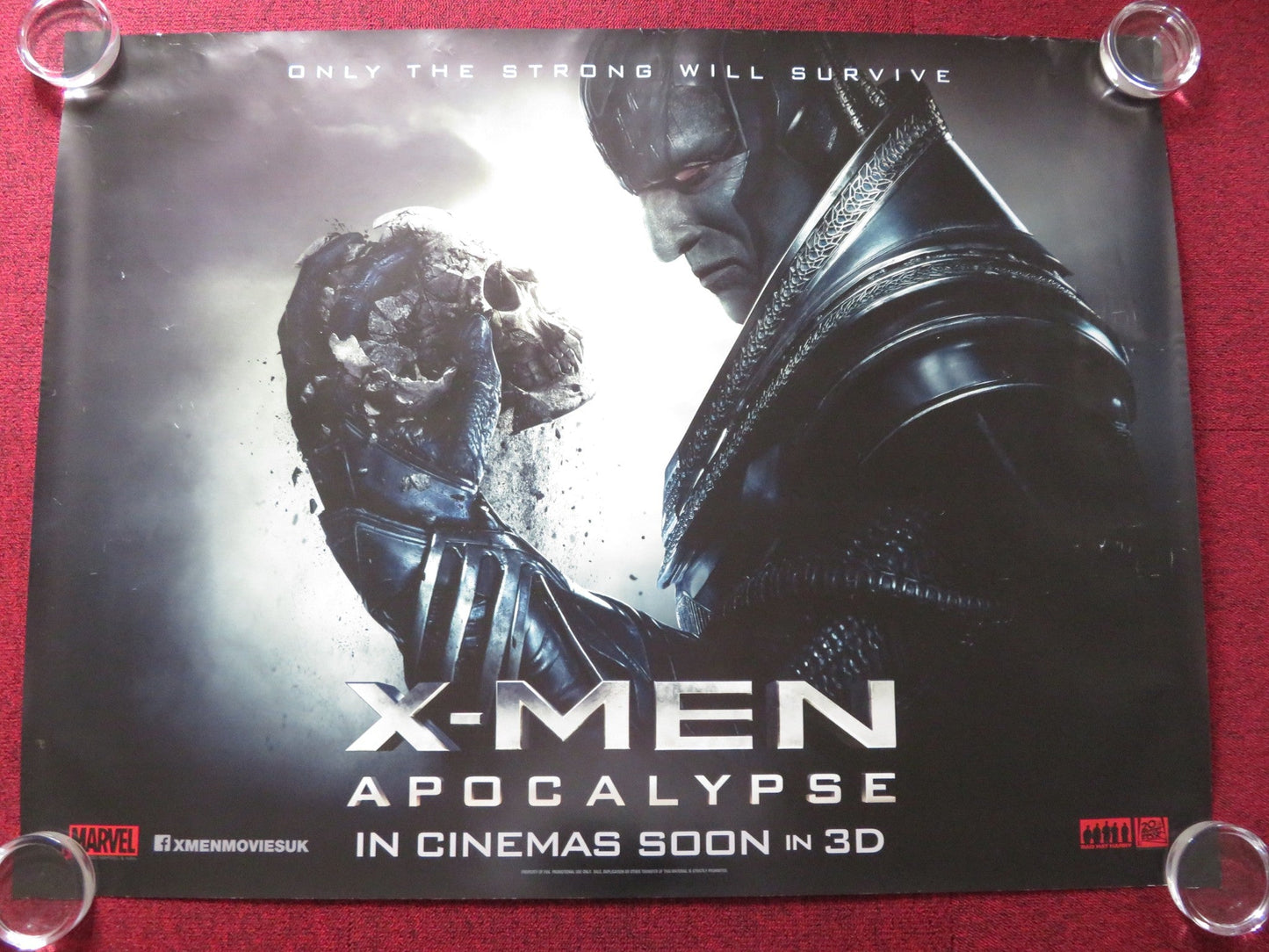 X - MEN: APOCALYPSE UK QUAD ROLLED POSTER JAMES MCAVOY MICHAEL FASSBENDER 2016 Rendezvous Cinema Movie posters