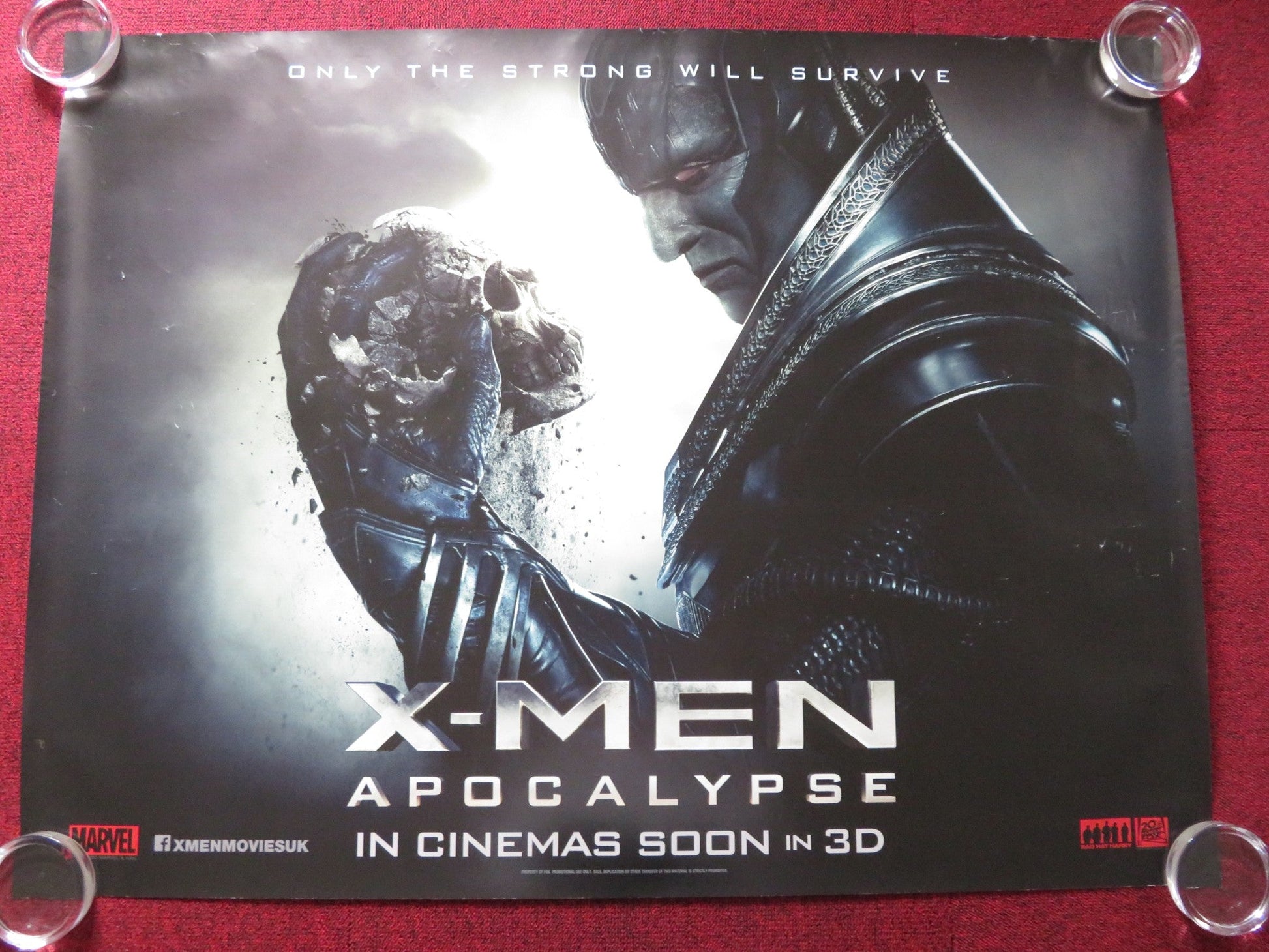 X - MEN: APOCALYPSE UK QUAD ROLLED POSTER JAMES MCAVOY MICHAEL FASSBENDER 2016 Rendezvous Cinema Movie posters