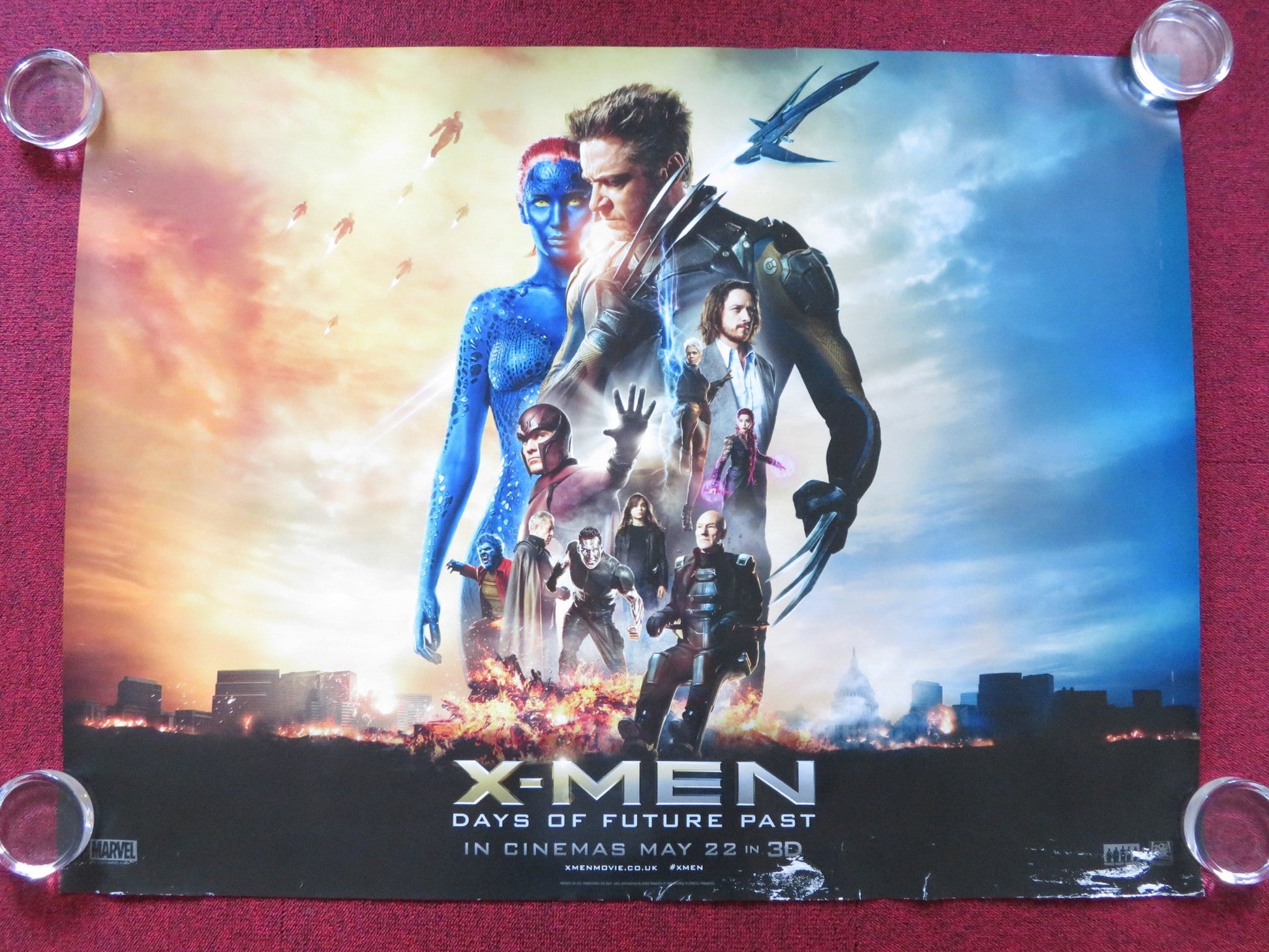 X - MEN: DAYS OF FUTURE PAST - B UK QUAD (30"x 40") ROLLED POSTER P. STEWART 2014 Rendezvous Cinema Movie posters