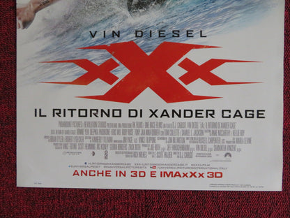 XXX: RETURN OF XANDER CAGE ITALIAN LOCANDINA POSTER VIN DIESEL DONNIE YEN 2017 Rendezvous Cinema Movie posters