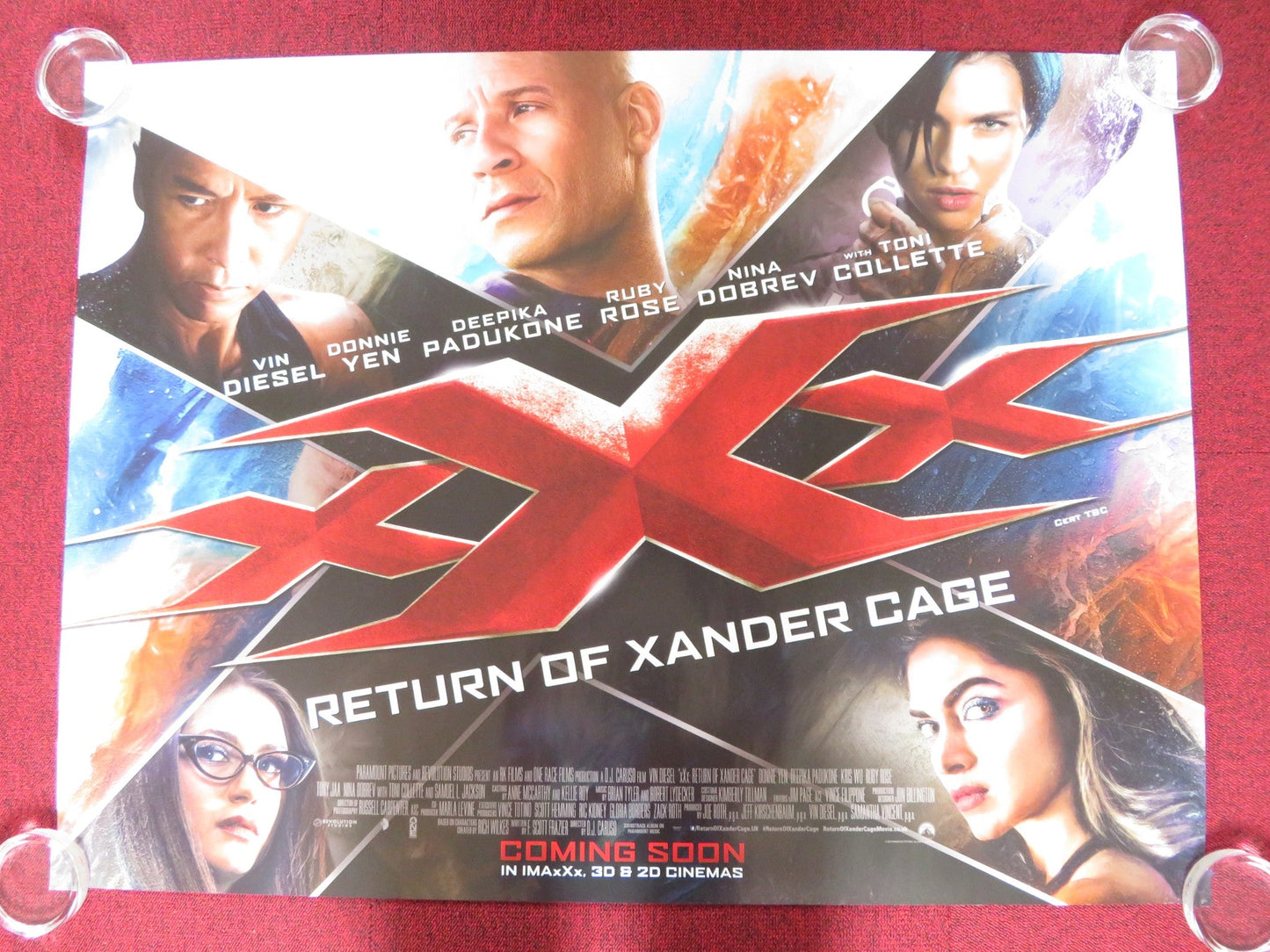 XXX: RETURN OF XANDER CAGE UK QUAD ROLLED POSTER VIN DIESEL DONNIE YEN 2017 Rendezvous Cinema Movie posters