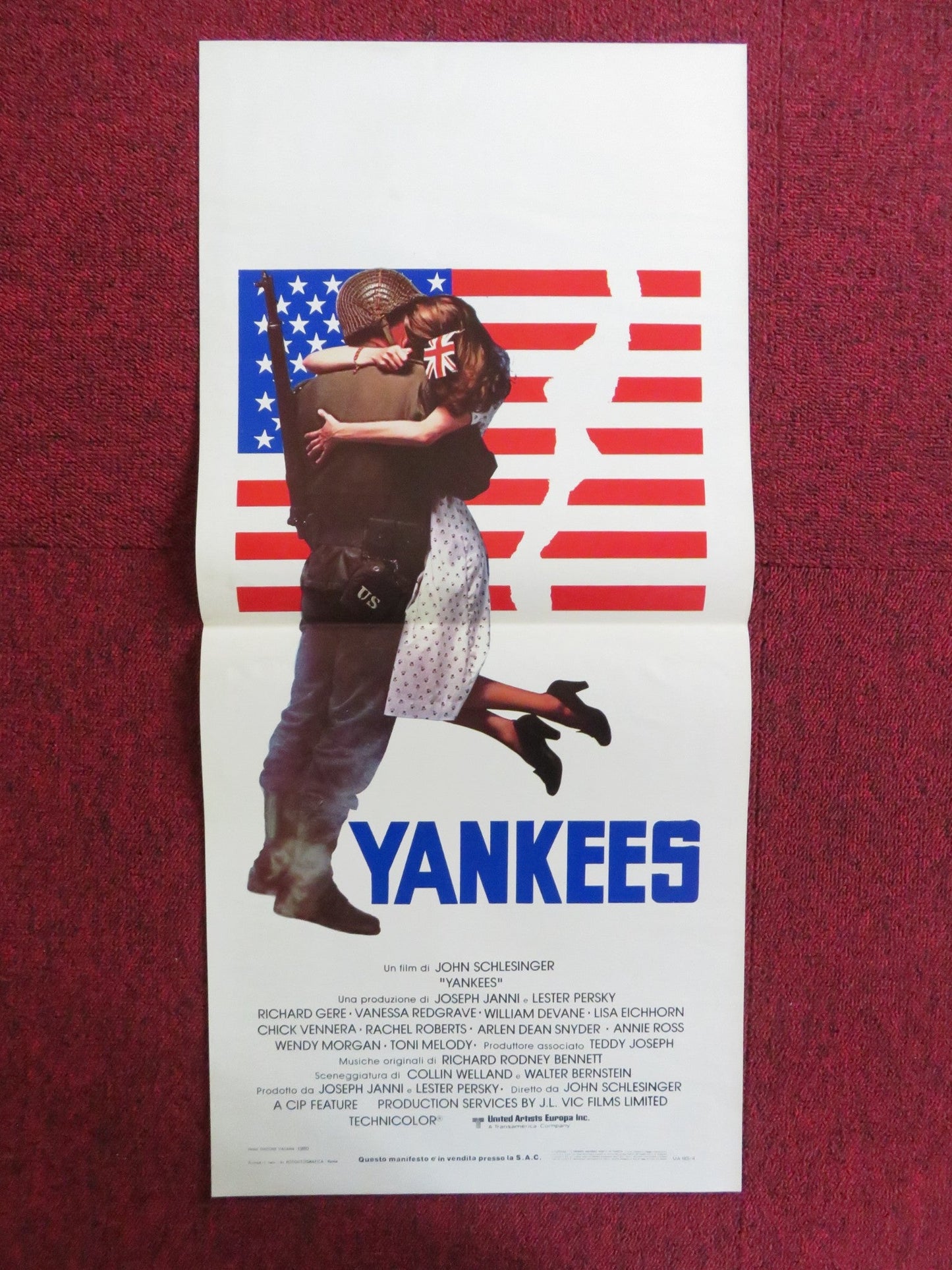 YANKEES ITALIAN LOCANDINA POSTER RICHARD GERE VANESSA REDGRAVE 1980 Rendezvous Cinema Movie posters