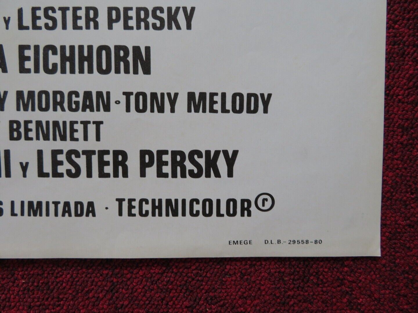 YANQUIS / YANKS SPANISH ROLLED POSTER RICHARD GERE VANESSA REDGRAVE 1979 Movie posters