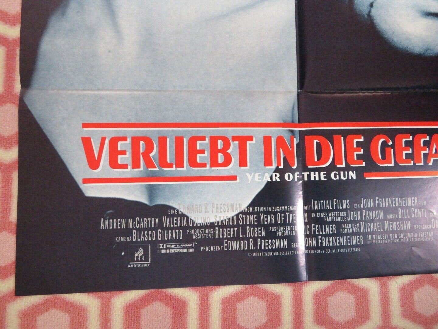 YEAR OF THE GUN GERMAN A1 (33"x 23") POSTER SHARON STONE ANDREW MCCARTHY 1991 Movie posters