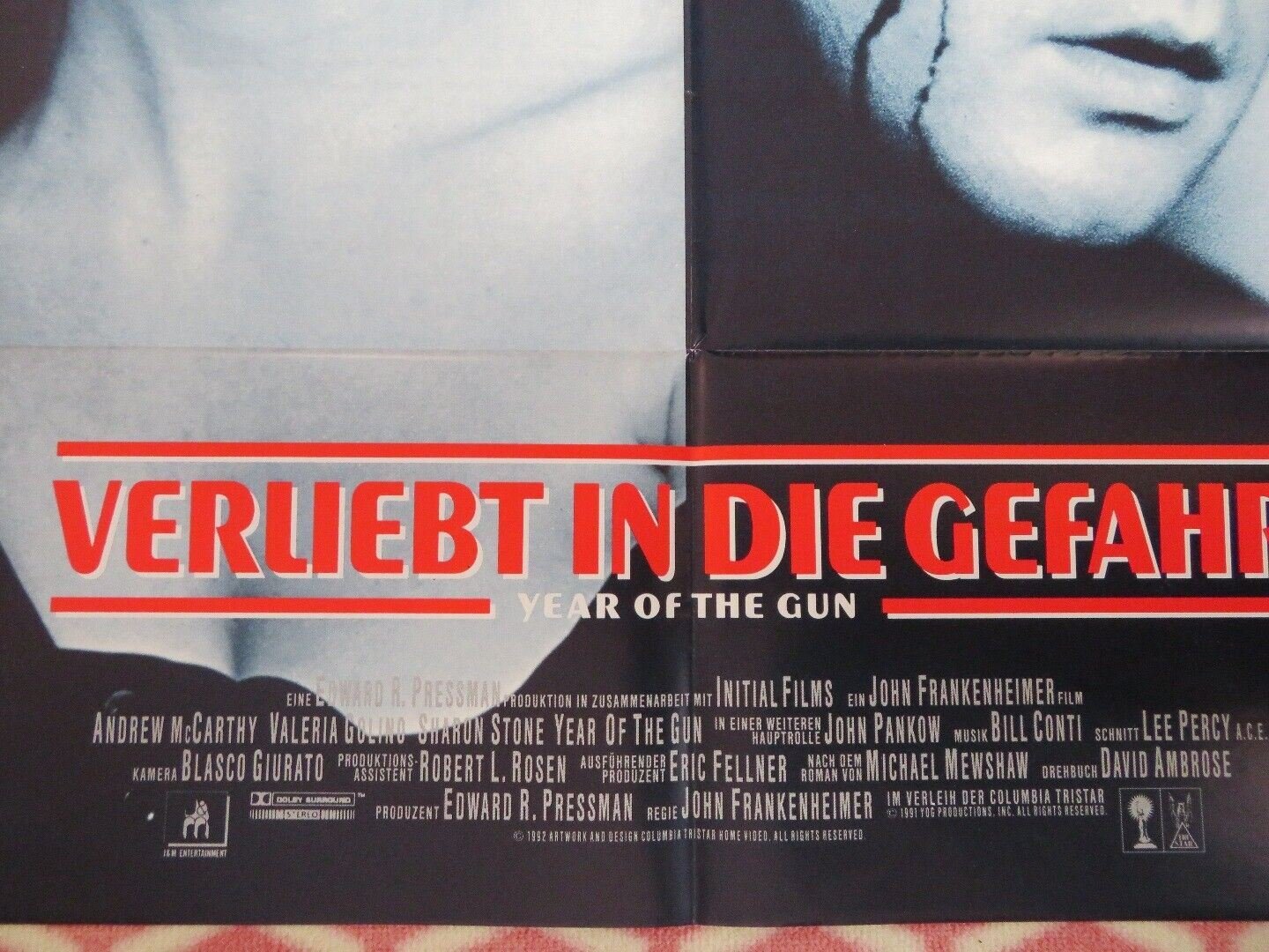YEAR OF THE GUN GERMAN A1 (33"x 23") POSTER SHARON STONE ANDREW MCCARTHY 1991 Movie posters