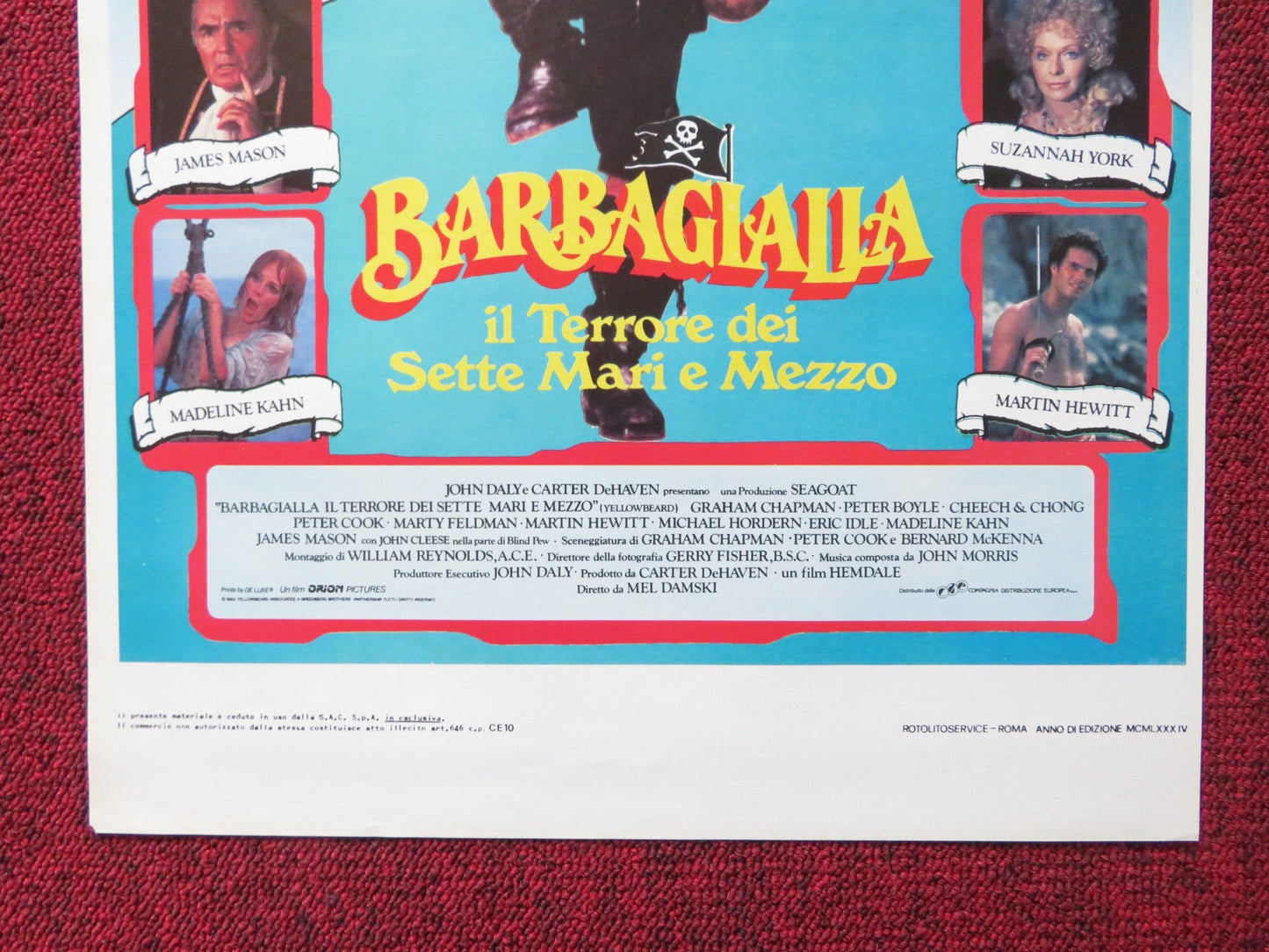 YELLOWBEARD ITALIAN LOCANDINA POSTER GRAHAM CHAPMAN PETER BOYLE 1983 Rendezvous Cinema Movie posters