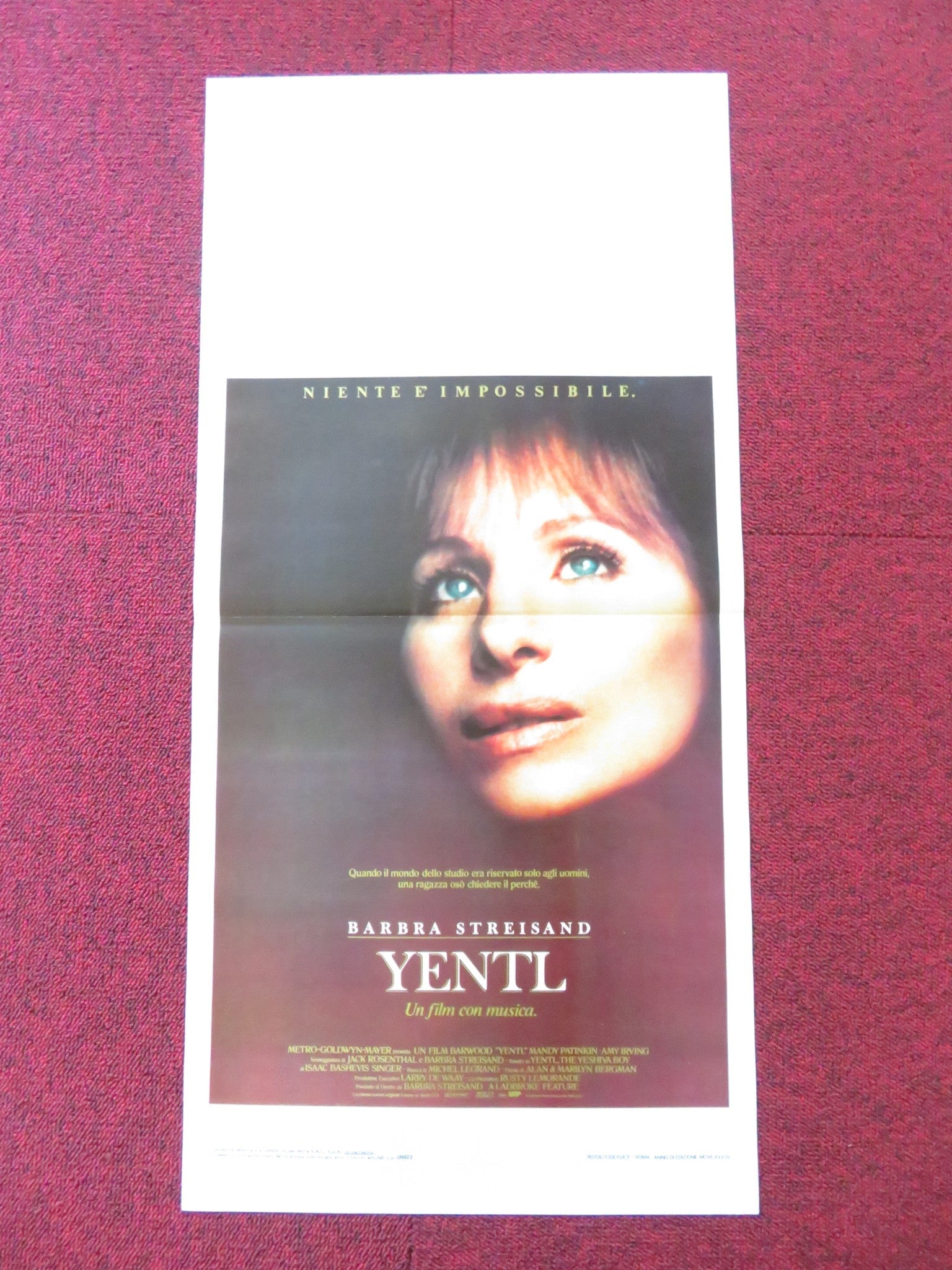YENTL ITALIAN LOCANDINA POSTER BARBRA STREISAND MANDY PATINKIN 1983 Rendezvous Cinema Movie posters