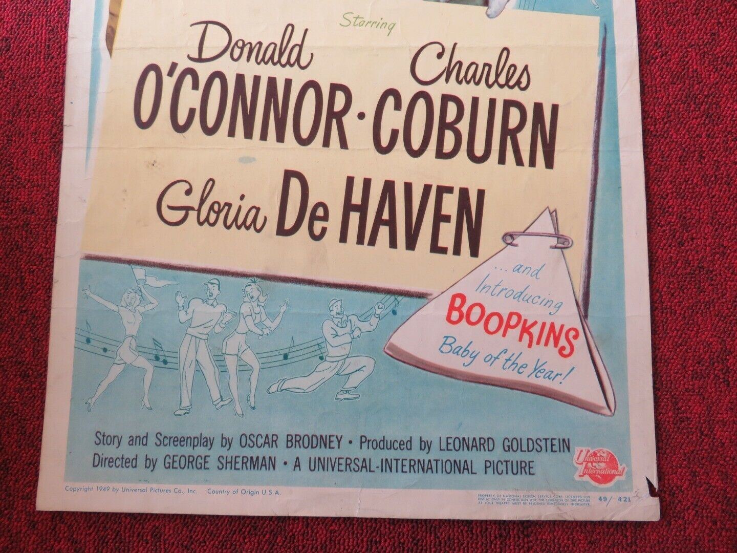 YES SIR, THAT'S MY BABY US INSERT (14"x 36") POSTER DONALD O'CONNER 1949 Movie posters