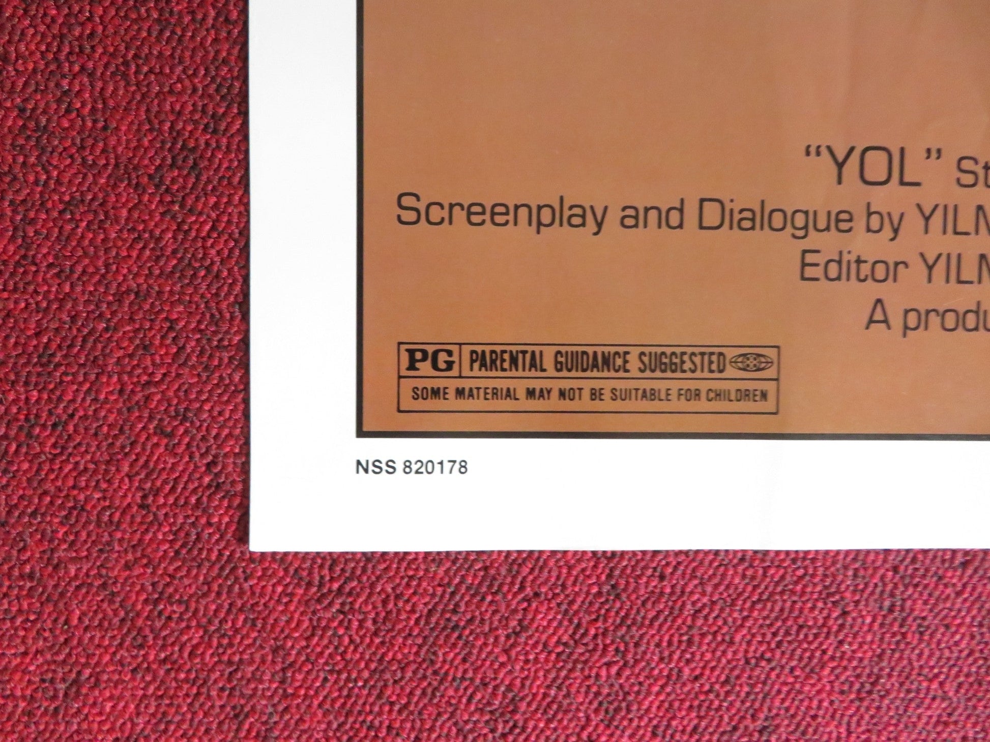 YOL / THE ROAD FOLDED US ONE SHEET POSTER TARIK AKAN SERIF SEZER 1982 Rendezvous Cinema Movie posters