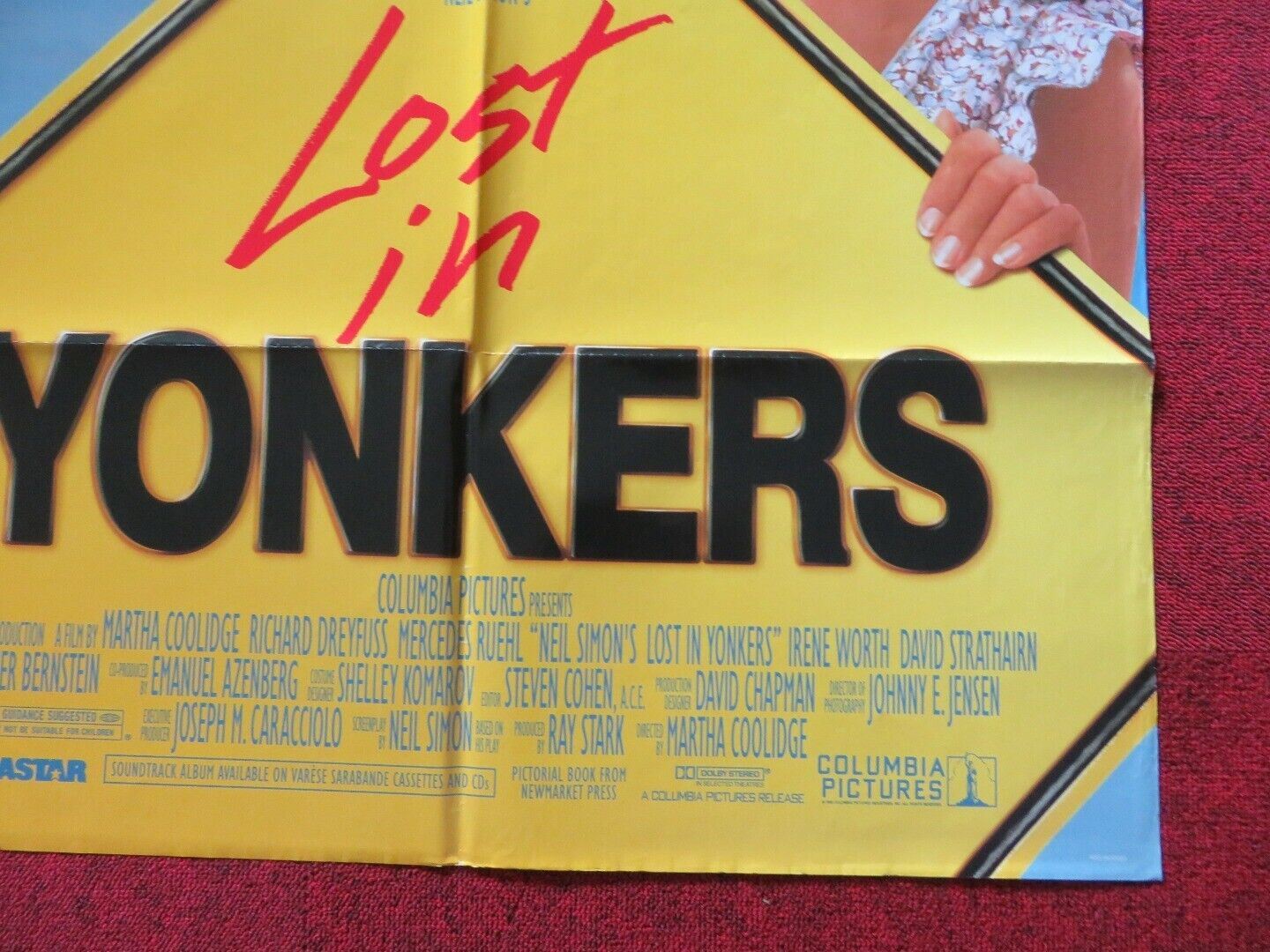 YONKERS FOLDED US ONE SHEET POSTER RICHARD DREYFUSS MERCEDE RUEHL 1993 Movie posters