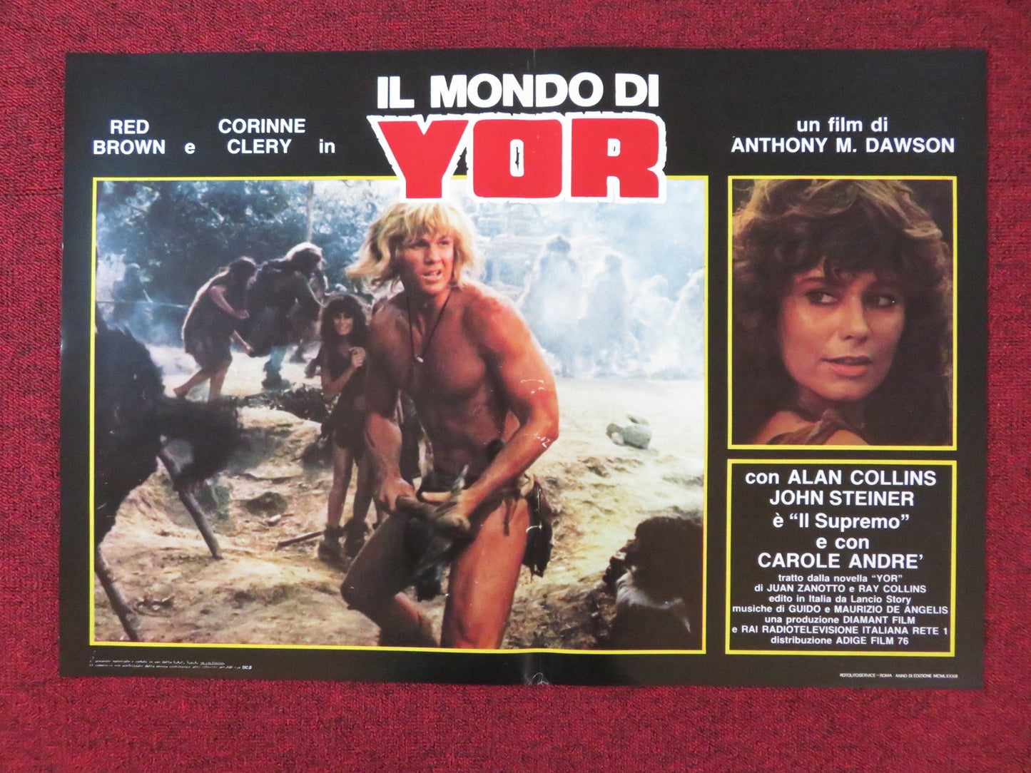 YOR: THE HUNTER FROM THE FUTURE - A ITALIAN FOTOBUSTA POSTER REB BROWN 1983 Rendezvous Cinema Movie posters