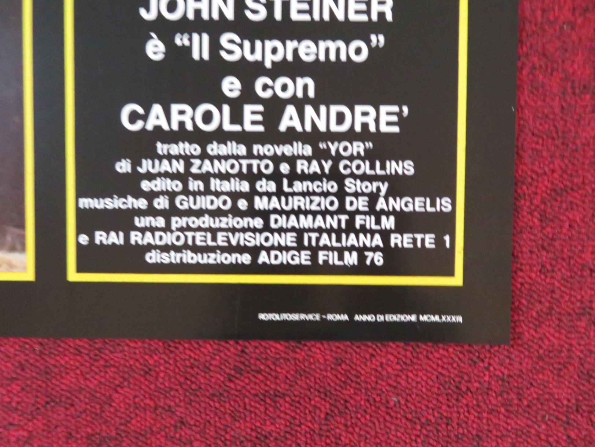 YOR: THE HUNTER FROM THE FUTURE - B ITALIAN FOTOBUSTA POSTER REB BROWN 1983 Rendezvous Cinema Movie posters